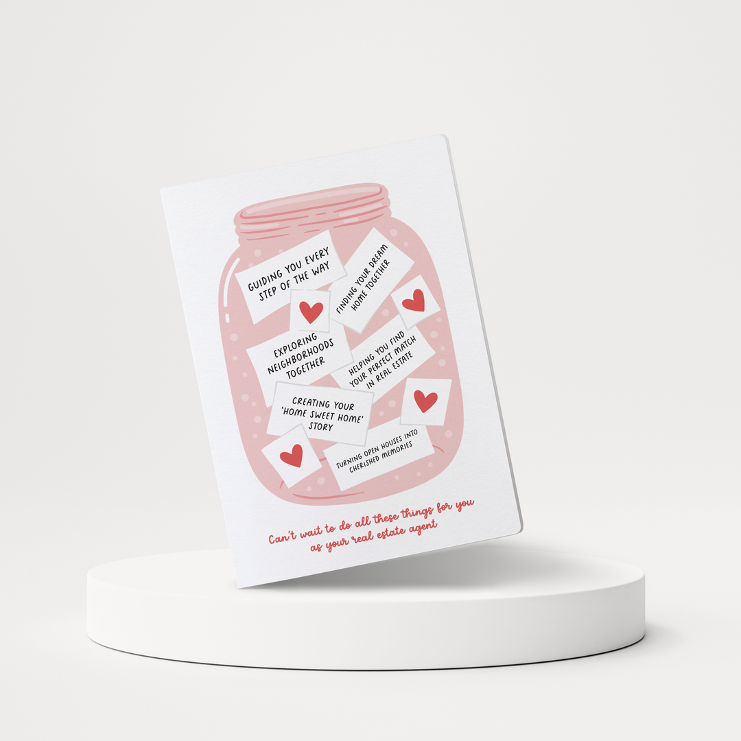 Set of Valentine's Day Wish Jar | Valentine's Day Greeting Cards | Envelopes Included | 110-GC001-AB Greeting Card Market Dwellings WHITE  