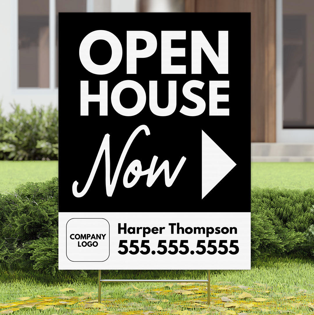 Customizable | Open House Now Real Estate Yard Sign | DSY1-V-1 Yard Sign Market Dwellings   