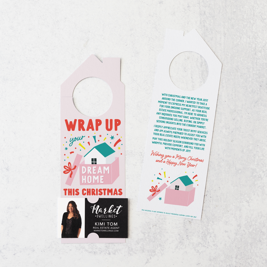 Wrap up Your Dream Home this Christmas | Christmas Door Hangers | 308-DH002-AB Door Hanger Market Dwellings SOFT PINK  