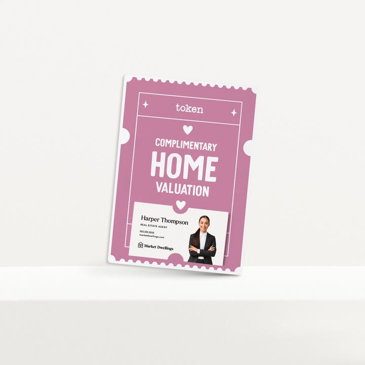 Set of Complimentary Home Valuation Token | Valentine's Day Mailers | Envelopes Included | M18-M007-AB Mailer Market Dwellings   