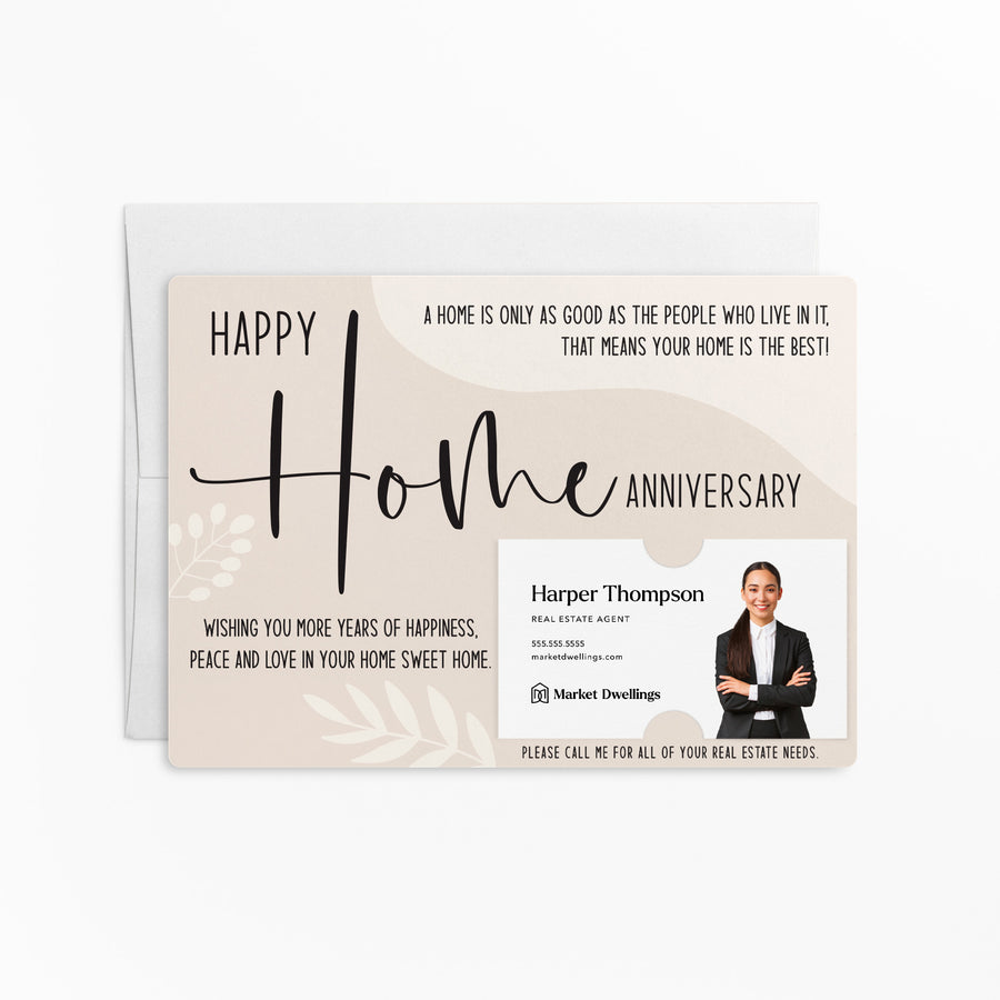 Set of "Happy Home Anniversary" Double Sided Mailers | Envelopes Included | M1-M003 Mailer Market Dwellings