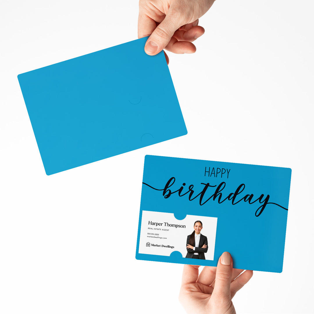 Set of Simple "Happy Birthday" Cards | Envelopes Included | M1-M004 Mailer Market Dwellings