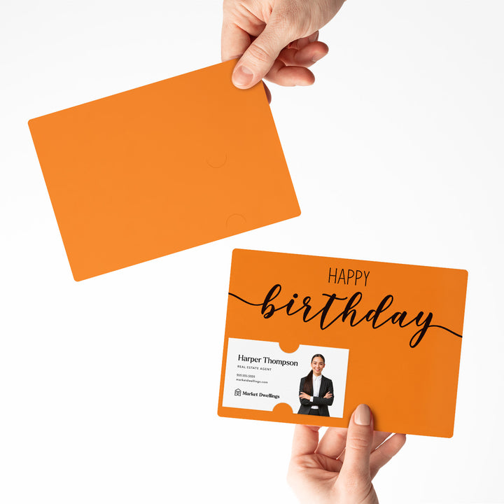 Set of Simple "Happy Birthday" Cards | Envelopes Included | M1-M004 Mailer Market Dwellings