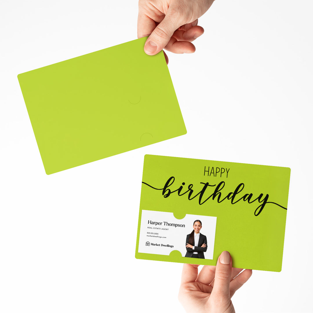 Set of Simple "Happy Birthday" Cards | Envelopes Included | M1-M004 Mailer Market Dwellings