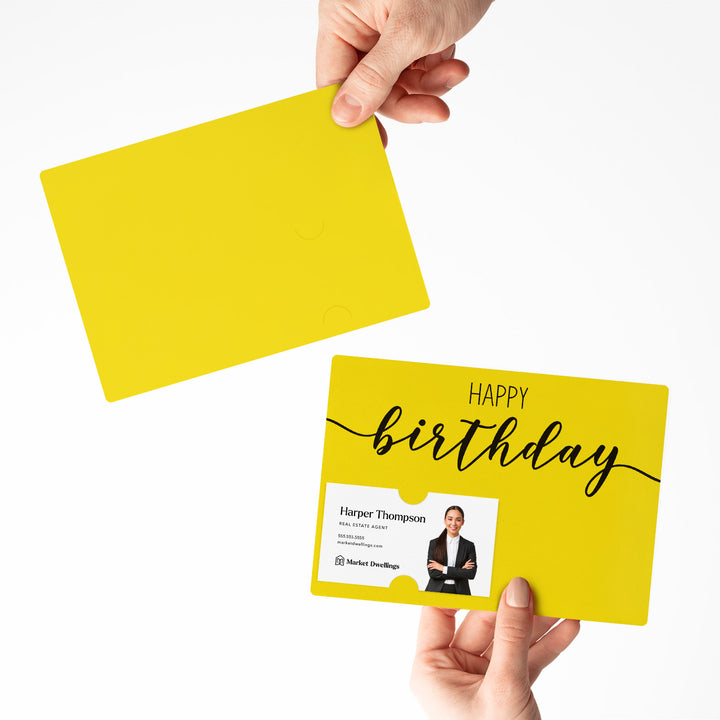 Set of Simple "Happy Birthday" Cards | Envelopes Included | M1-M004 Mailer Market Dwellings