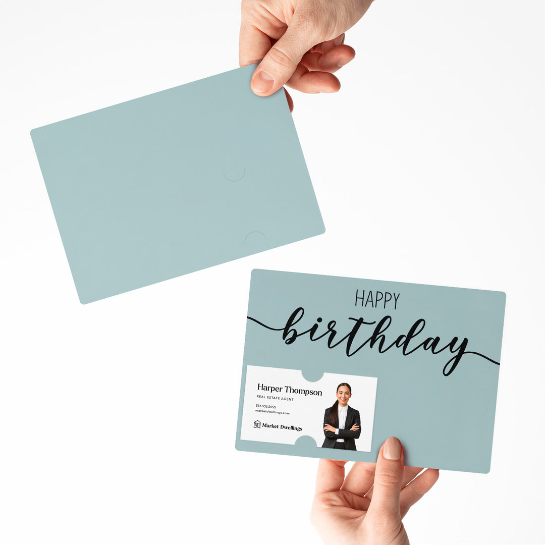 Set of Simple "Happy Birthday" Cards | Envelopes Included | M1-M004 Mailer Market Dwellings