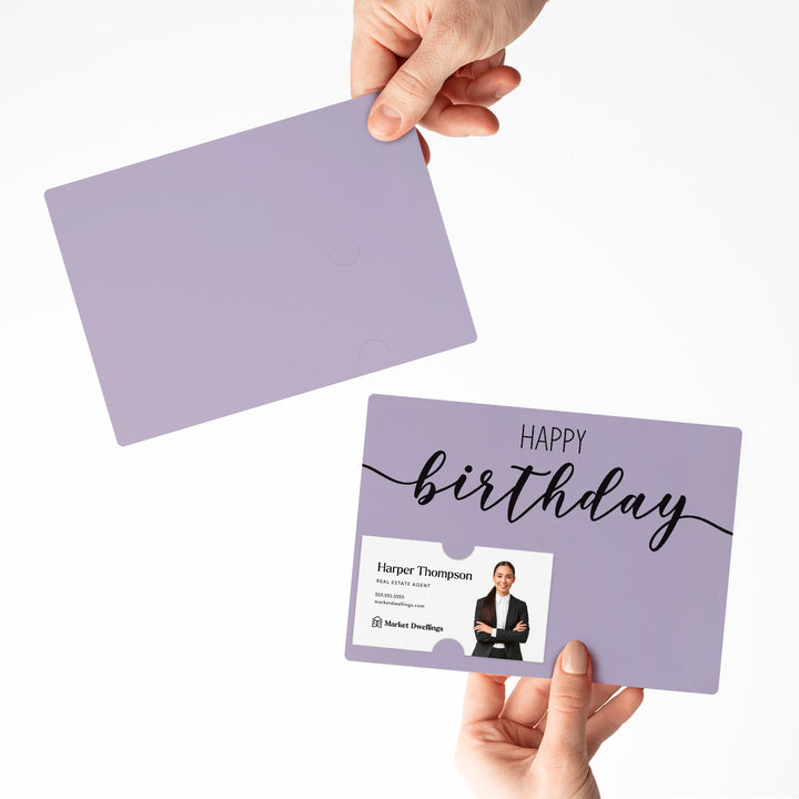 Set of Simple "Happy Birthday" Cards | Envelopes Included | M1-M004 Mailer Market Dwellings