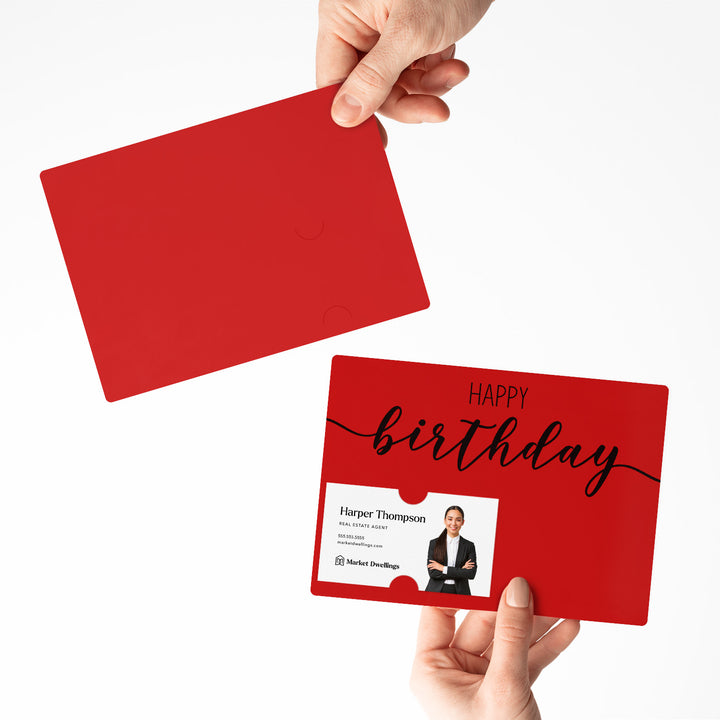 Set of Simple "Happy Birthday" Cards | Envelopes Included | M1-M004 Mailer Market Dwellings