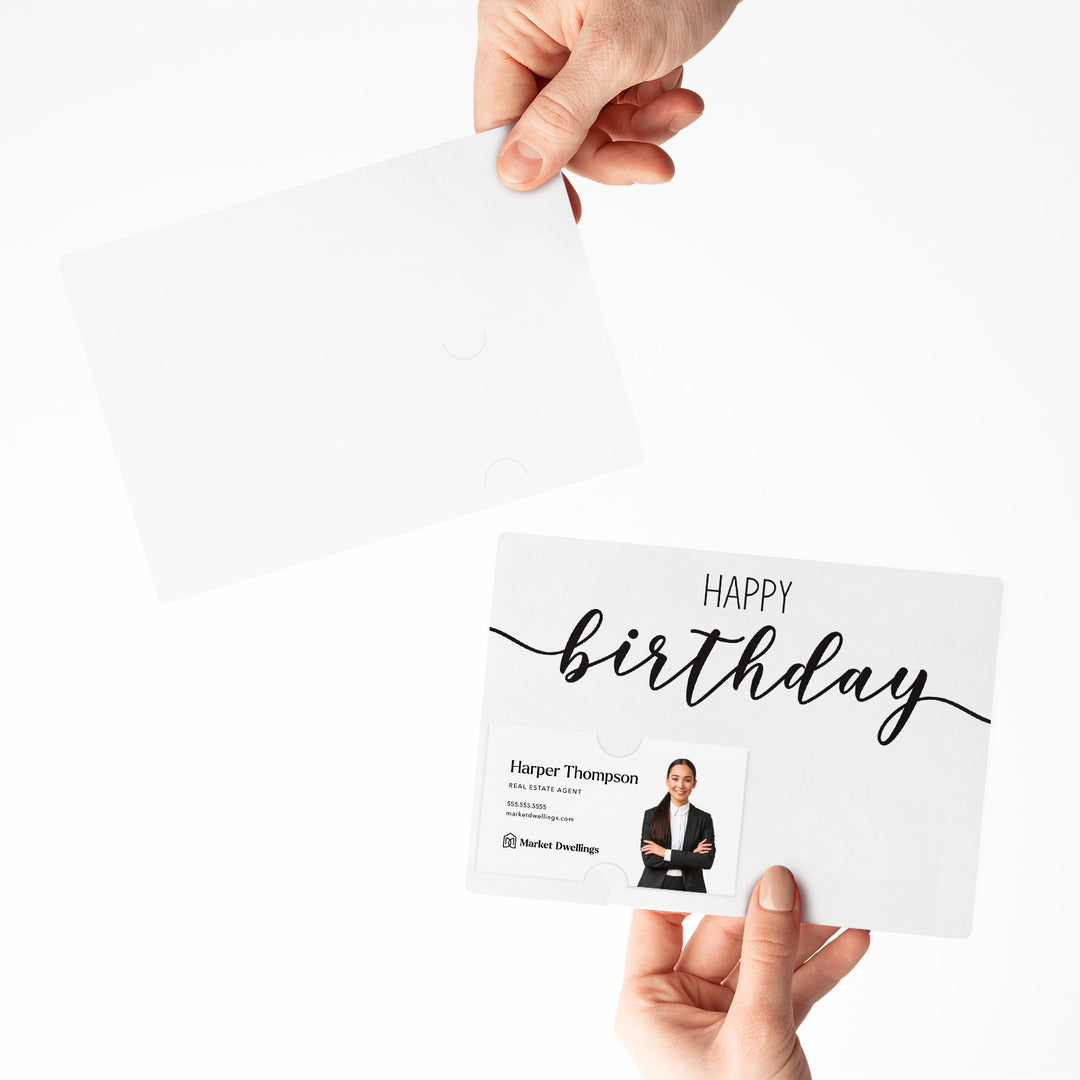 Set of Simple "Happy Birthday" Cards | Envelopes Included | M1-M004 Mailer Market Dwellings