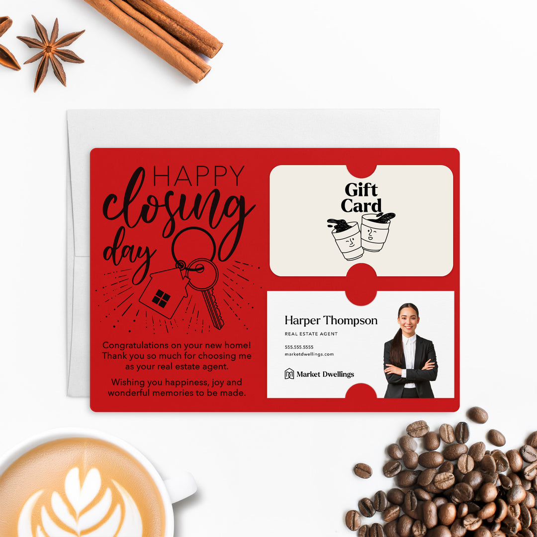 Set of "Happy Closing Day" Gift Card & Business Card Holder Mailer | Envelopes Included | M1-M008