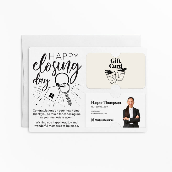 Set of "Happy Closing Day" Gift Card & Business Card Holder Mailer | Envelopes Included | M1-M008