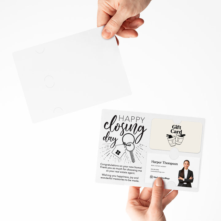 Set of "Happy Closing Day" Gift Card & Business Card Holder Mailer | Envelopes Included | M1-M008