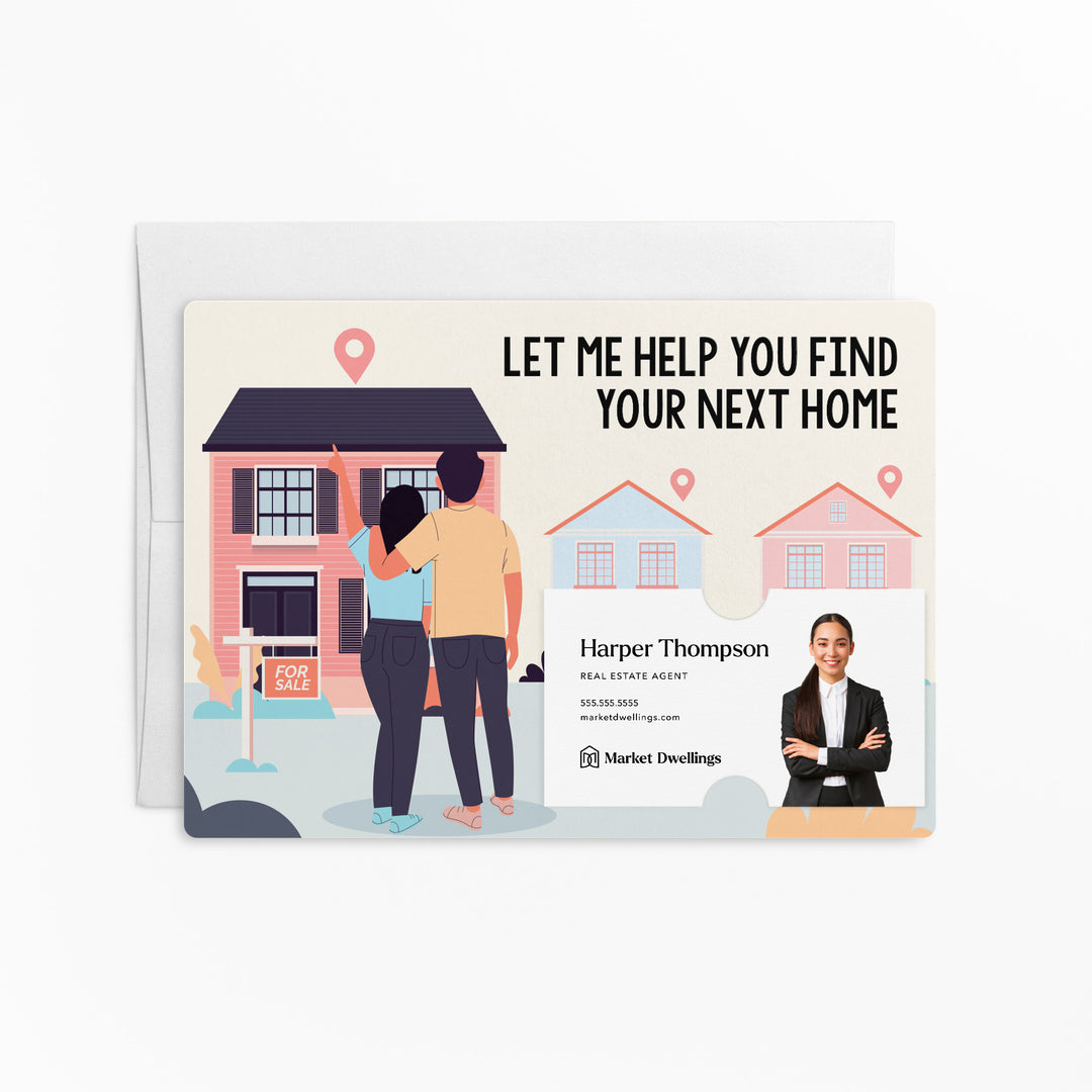 Set of "Let Me Help You Find Your Next Home" Mailers | Envelopes Included | M10-M003 Mailer Market Dwellings