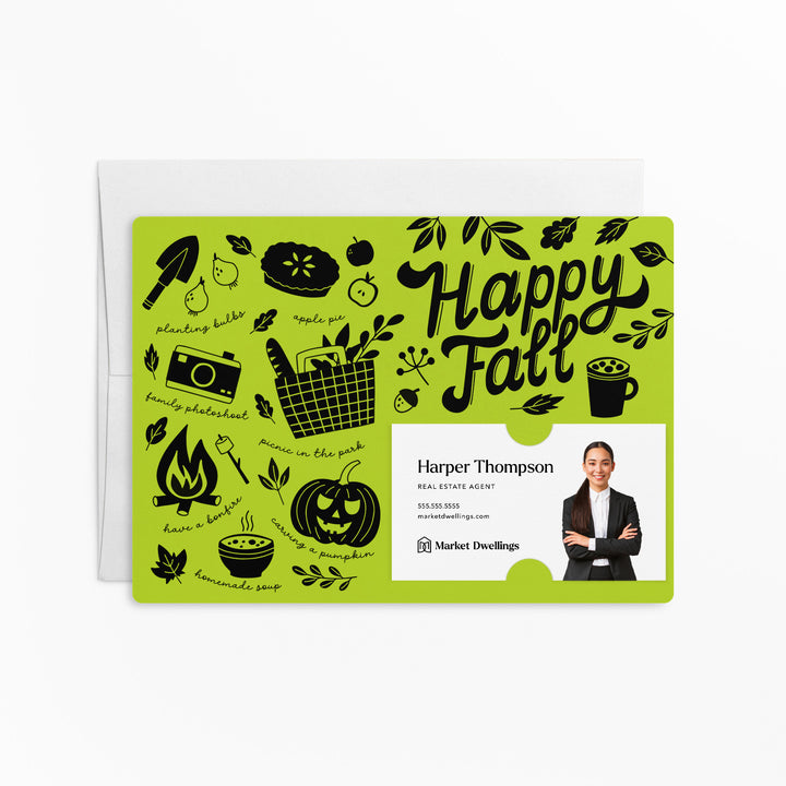 Ideas For Fall Activities Mailers | Envelopes Included | M101-M003 Mailer Market Dwellings GREEN APPLE