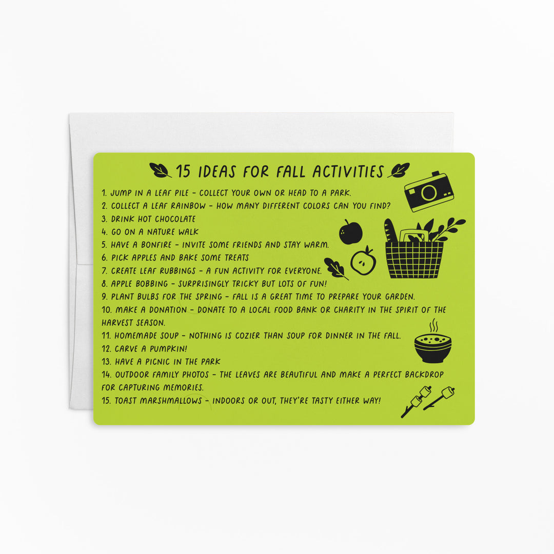 Ideas For Fall Activities Mailers | Envelopes Included | M101-M003 Mailer Market Dwellings