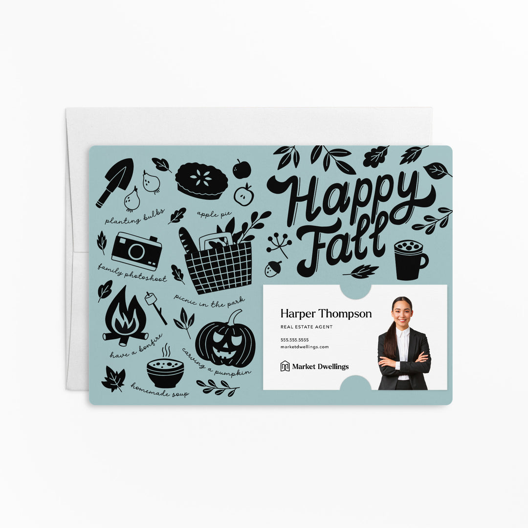 Ideas For Fall Activities Mailers | Envelopes Included | M101-M003 Mailer Market Dwellings LIGHT BLUE