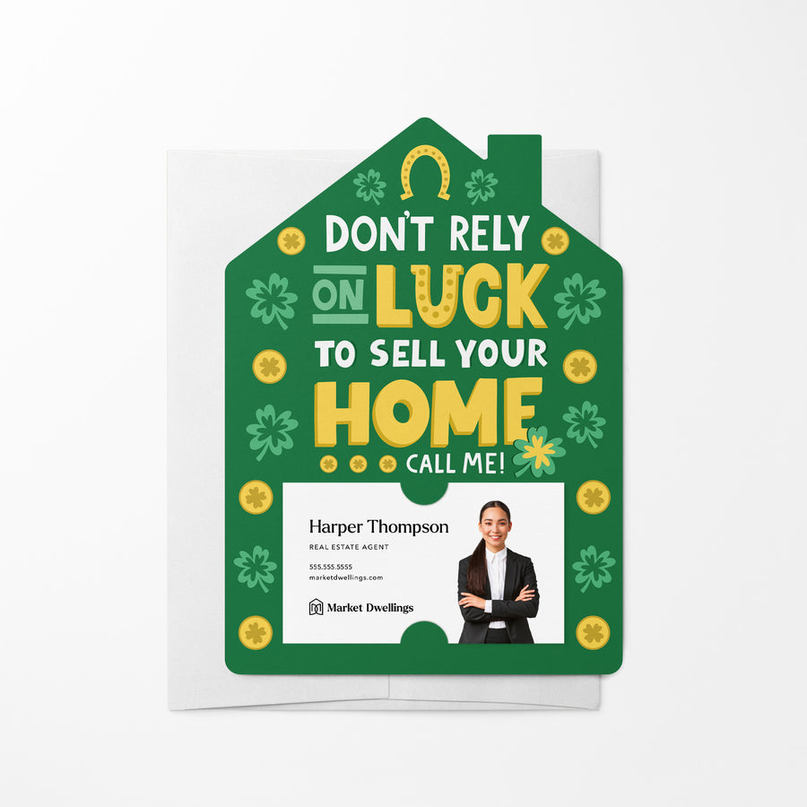 Set of Don't Rely On Luck To Sell Your Home Call Me! | St. Patrick's Day Mailers | Envelopes Included | M104-M001-AB Mailer Market Dwellings