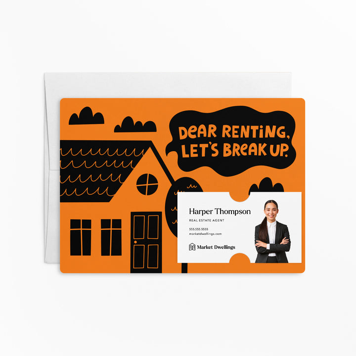 Set of Dear Renting, Let's Break Up. | Mailers | Envelopes Included | M104-M003 Mailer Market Dwellings CARROT