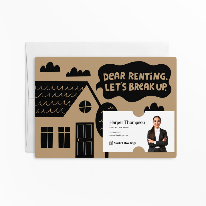 Set of Dear Renting, Let's Break Up. | Mailers | Envelopes Included | M104-M003 Mailer Market Dwellings KRAFT