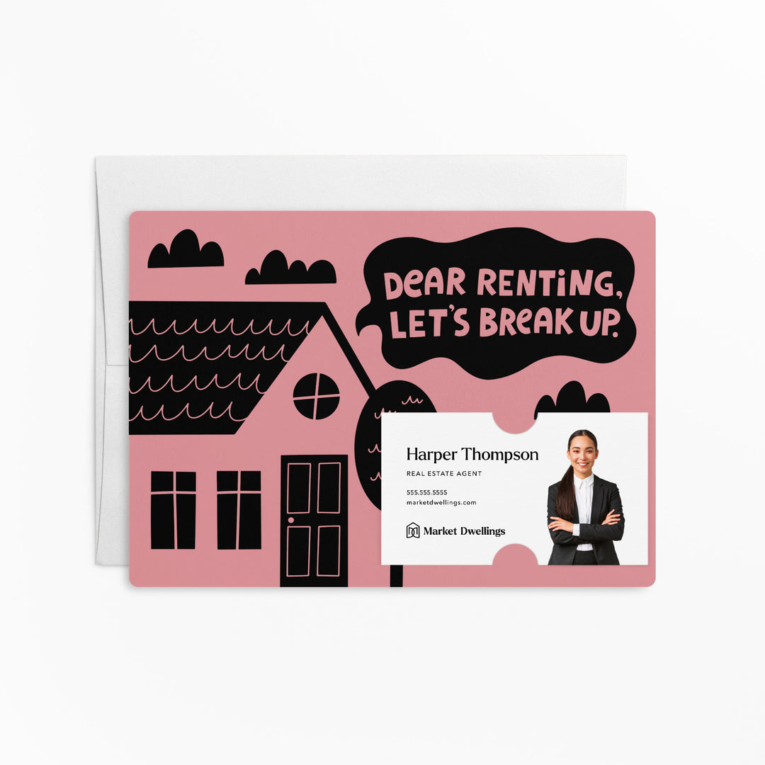 Set of Dear Renting, Let's Break Up. | Mailers | Envelopes Included | M104-M003 Mailer Market Dwellings LIGHT PINK