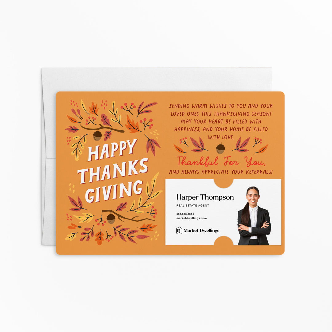 Set of Happy Thanksgiving | Thanksgiving Mailers | Envelopes Included | M105-M003 Mailer Market Dwellings