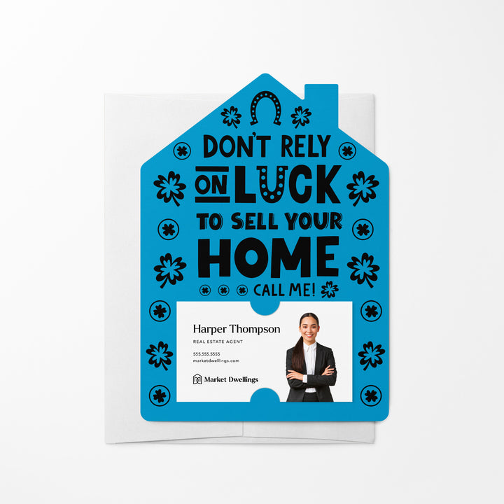 Set of Don't Rely On Luck To Sell Your Home Call Me! | St. Patrick's Day Mailers | Envelopes Included | M105-M001 Mailer Market Dwellings ARCTIC