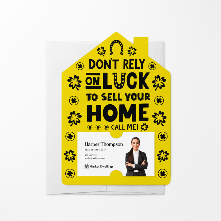 Set of Don't Rely On Luck To Sell Your Home Call Me! | St. Patrick's Day Mailers | Envelopes Included | M105-M001 Mailer Market Dwellings LEMON