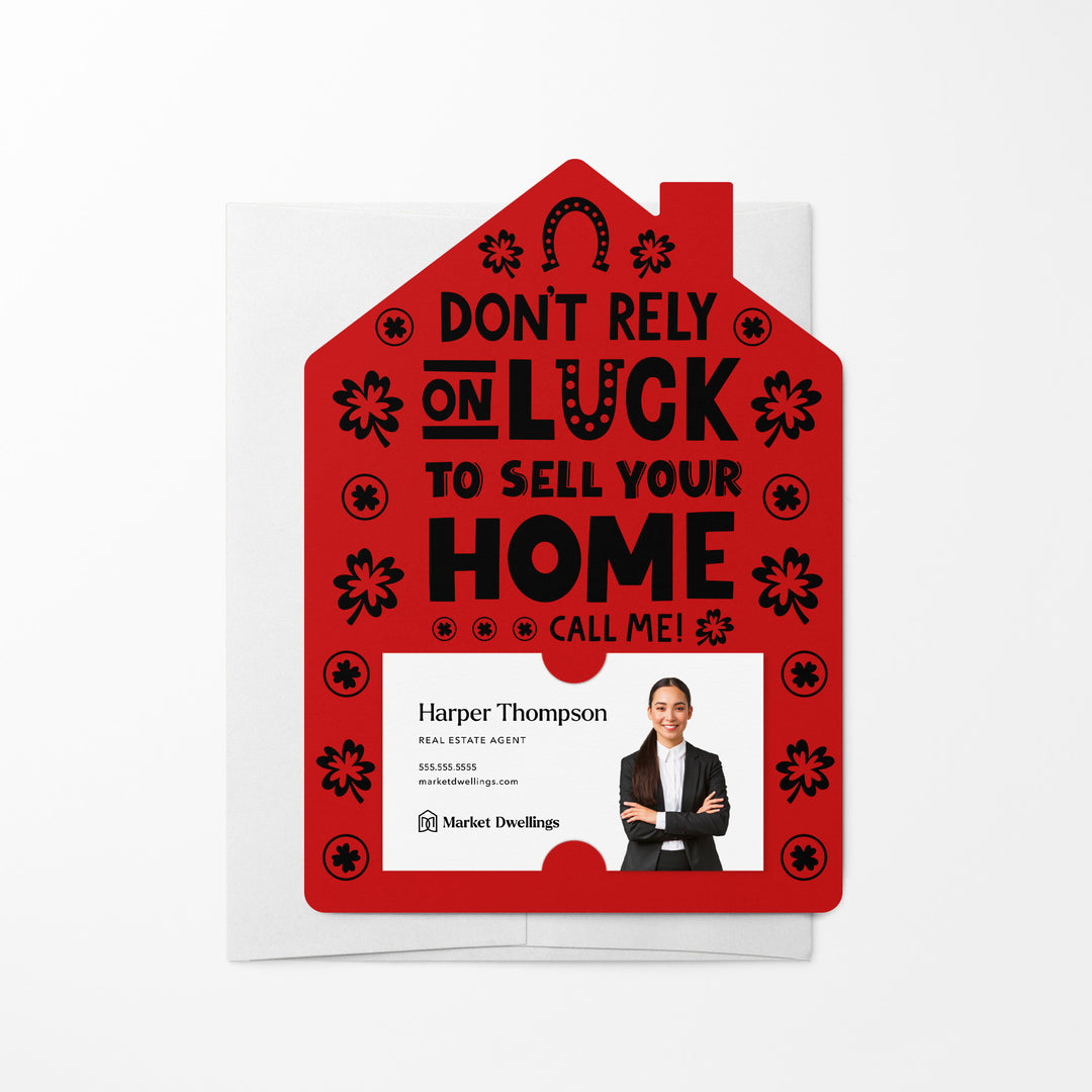 Set of Don't Rely On Luck To Sell Your Home Call Me! | St. Patrick's Day Mailers | Envelopes Included | M105-M001