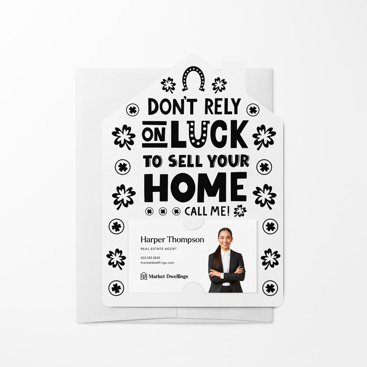 Set of Don't Rely On Luck To Sell Your Home Call Me! | St. Patrick's Day Mailers | Envelopes Included | M105-M001