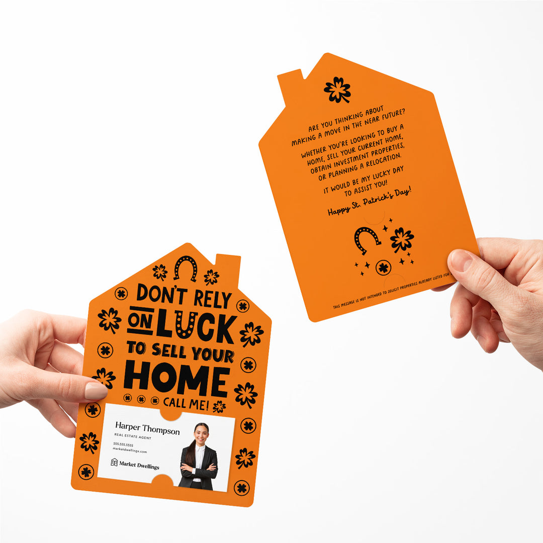 Set of Don't Rely On Luck To Sell Your Home Call Me! | St. Patrick's Day Mailers | Envelopes Included | M105-M001 Mailer Market Dwellings