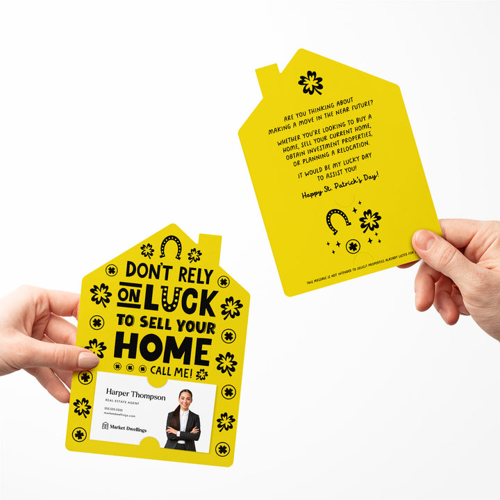 Set of Don't Rely On Luck To Sell Your Home Call Me! | St. Patrick's Day Mailers | Envelopes Included | M105-M001 Mailer Market Dwellings