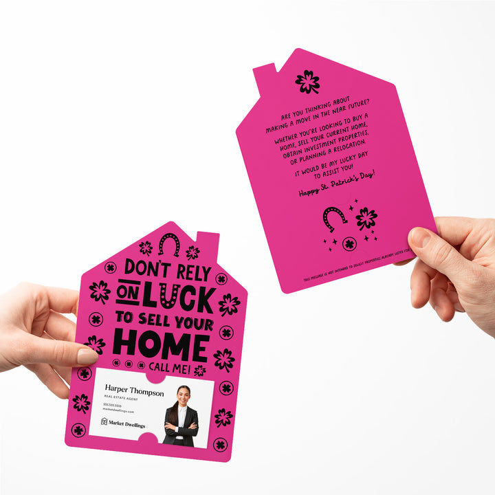 Set of Don't Rely On Luck To Sell Your Home Call Me! | St. Patrick's Day Mailers | Envelopes Included | M105-M001