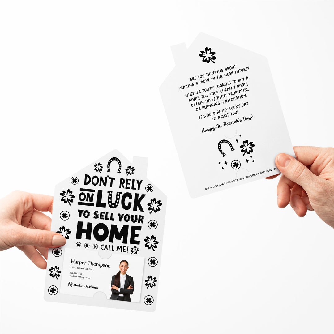 Set of Don't Rely On Luck To Sell Your Home Call Me! | St. Patrick's Day Mailers | Envelopes Included | M105-M001