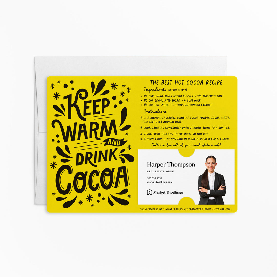 Set of Keep Warm and Drink Cocoa | Winter Christmas Mailers | Envelopes Included | M107-M003 Mailer Market Dwellings LEMON