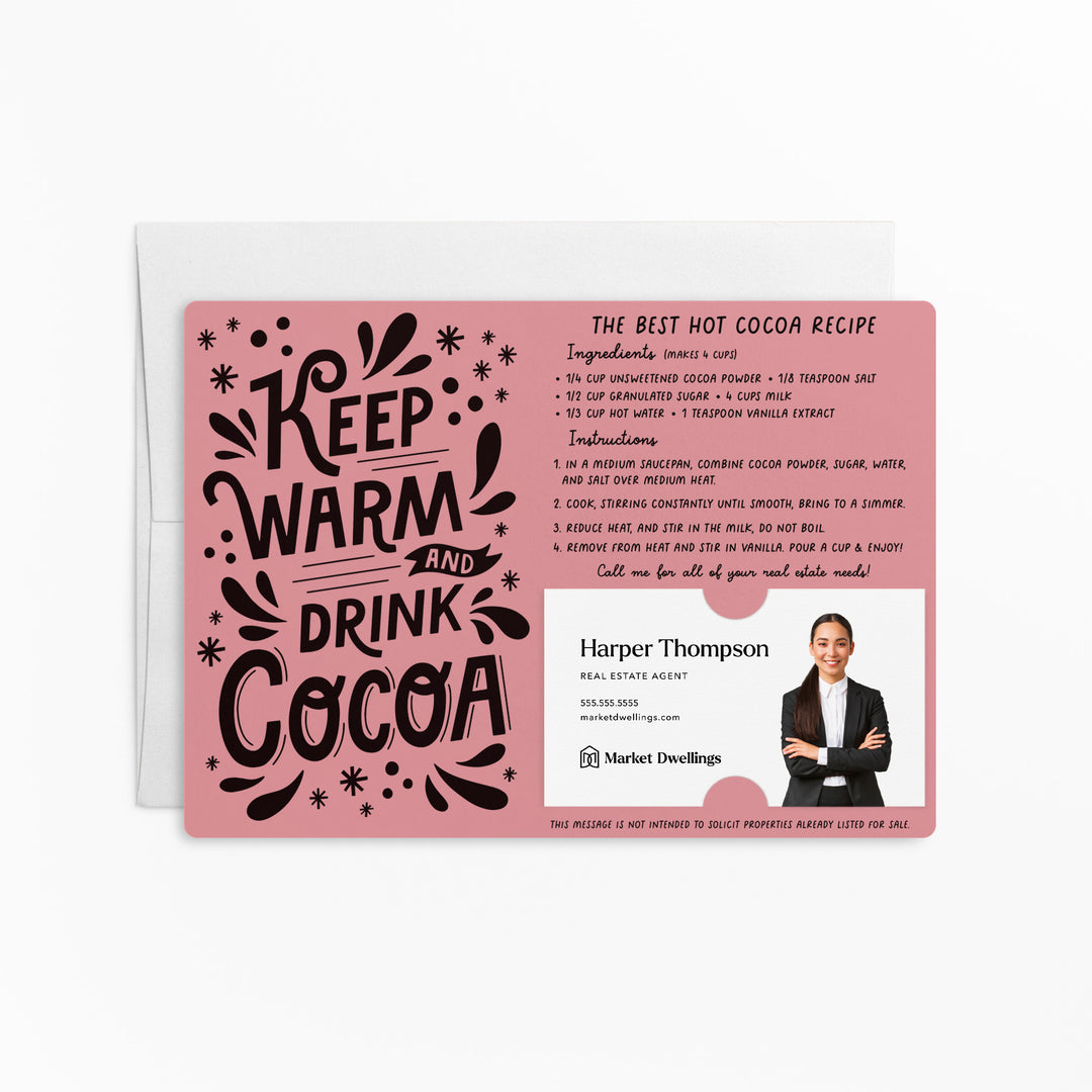 Set of Keep Warm and Drink Cocoa | Winter Christmas Mailers | Envelopes Included | M107-M003