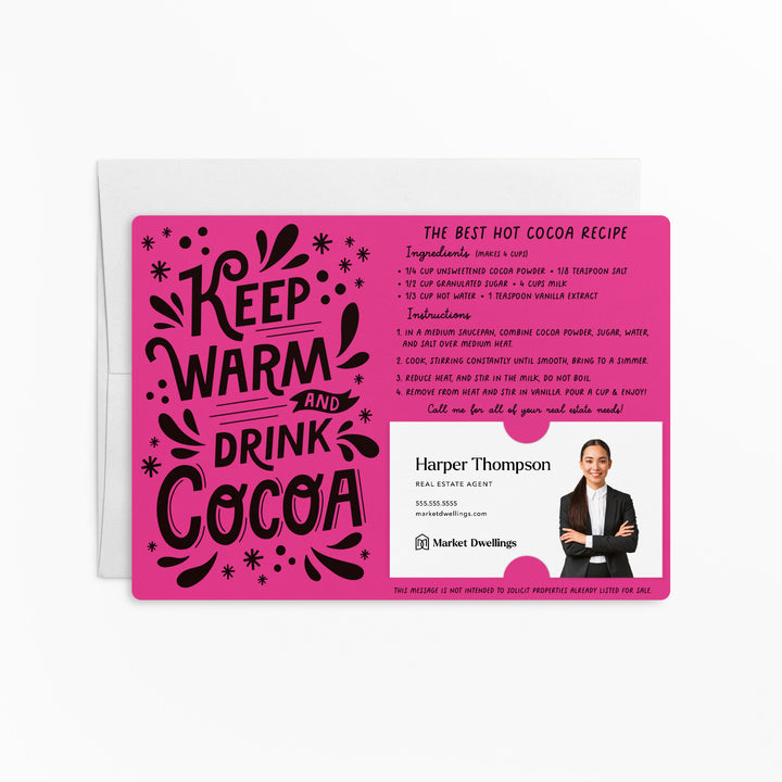 Set of Keep Warm and Drink Cocoa | Winter Christmas Mailers | Envelopes Included | M107-M003 Mailer Market Dwellings RAZZLE BERRY