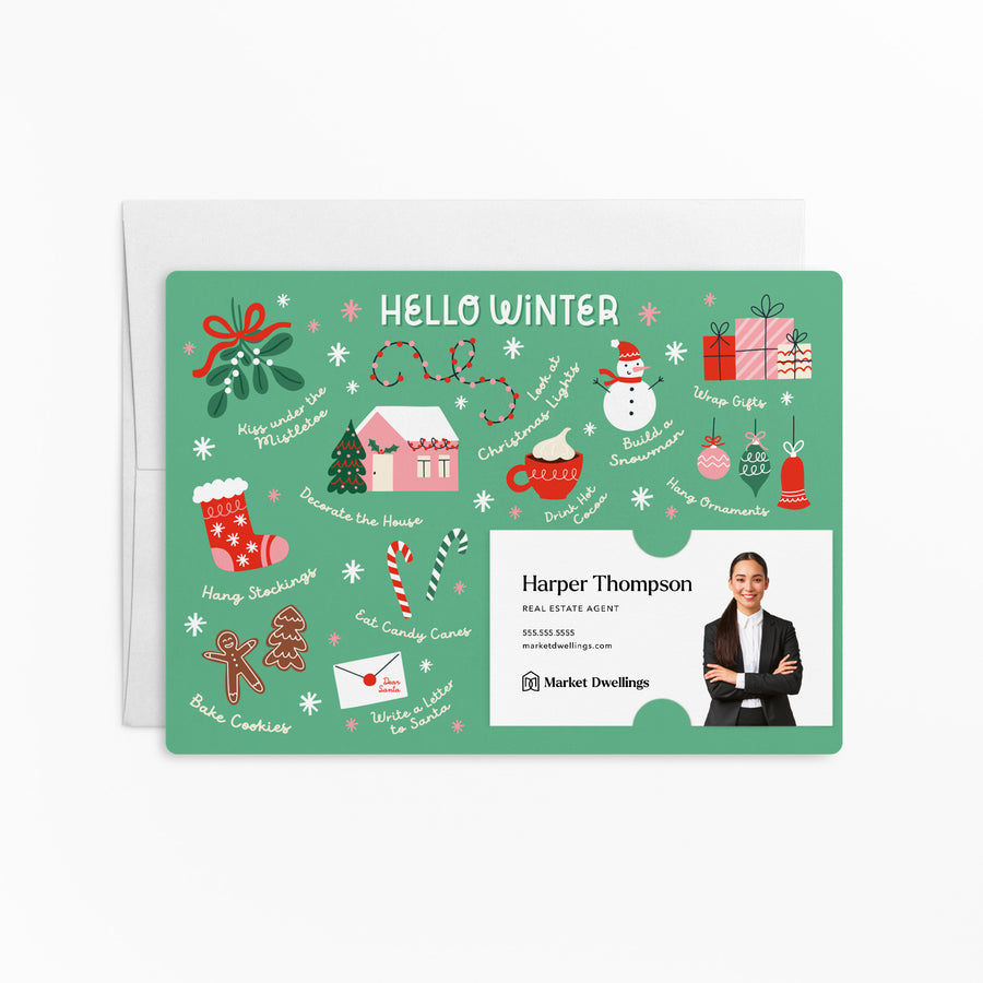 Set of Ideas For Winter Activities | Winter Real Estate Mailers | Envelopes Included | M109-M003 Mailer Market Dwellings