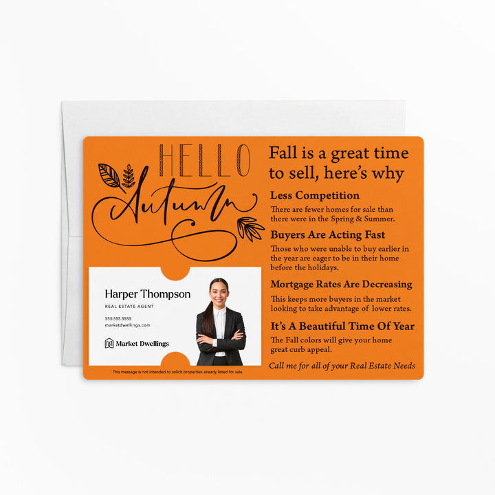 Set of "Hello Autumn" Fall Mailer | Envelopes Included | M11-M004 Mailer Market Dwellings CARROT