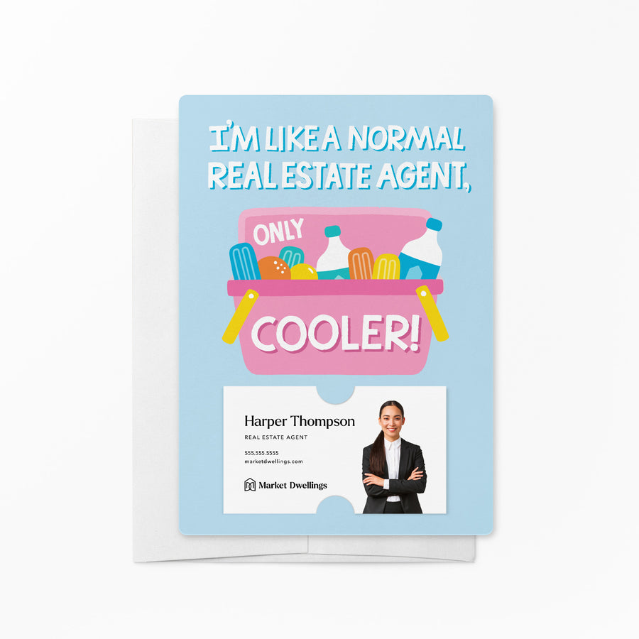 Set of I'm Like A Normal Real Estate Agent, Only Cooler! | Summer Mailers | Envelopes Included | M11-M007-AB Mailer Market Dwellings CORNFLOWER BLUE