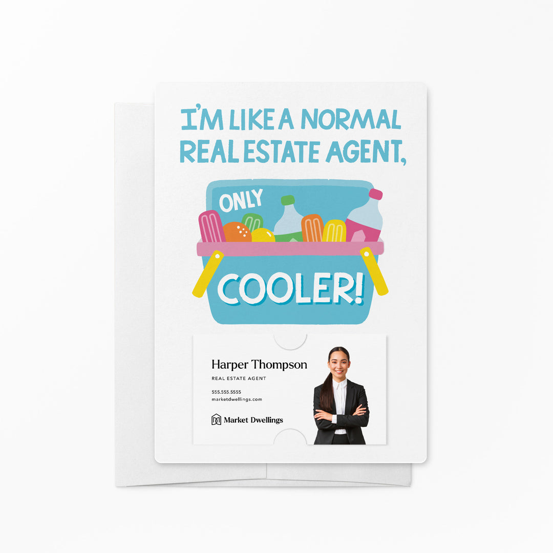 Set of I'm Like A Normal Real Estate Agent, Only Cooler! | Summer Mailers | Envelopes Included | M11-M007-AB Mailer Market Dwellings WHITE