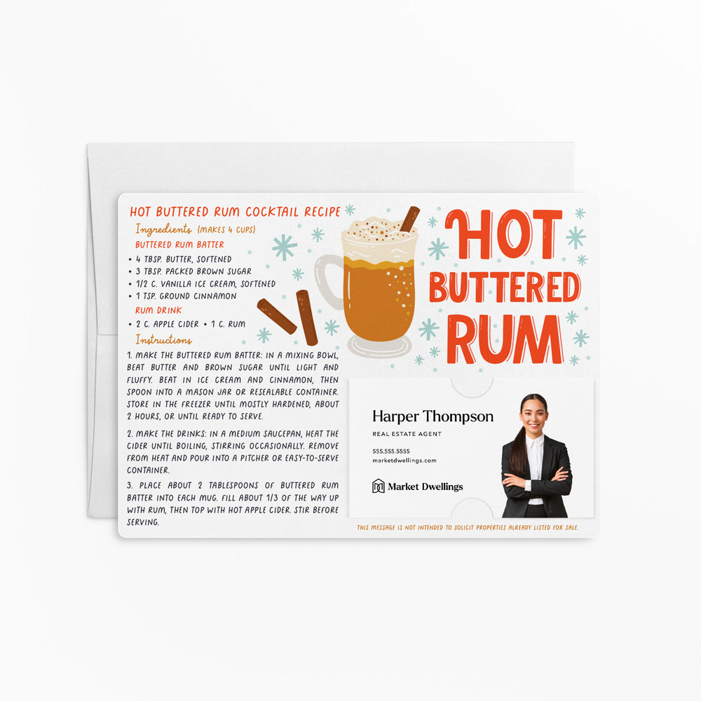 Hot Buttered Rum Recipe | Christmas Winter | Real Estate Mailers with Envelopes Mailer Market Dwellings RED 10
