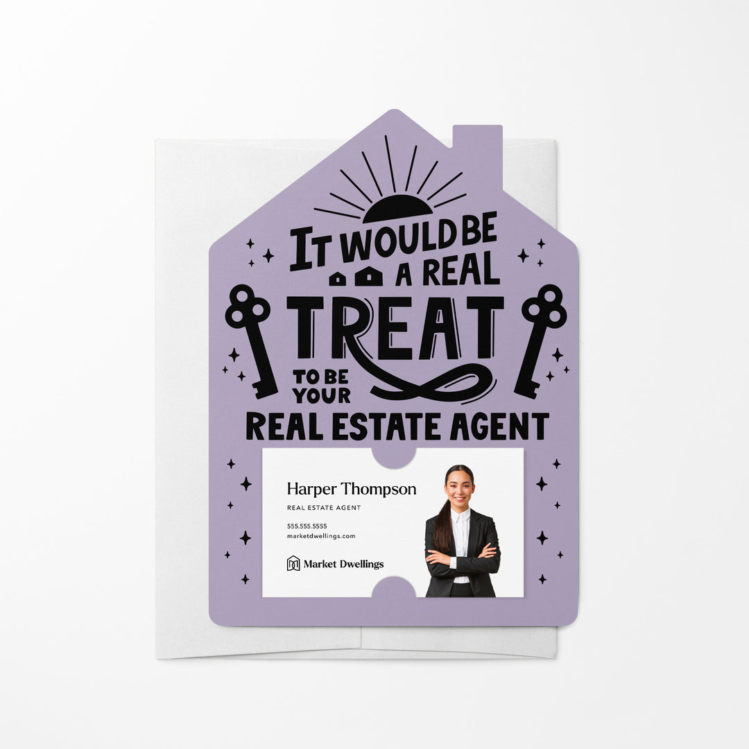 Set of It Would Be A Real Treat To Be Your Real Estate Agent | Mailers | Envelopes Included | M113-M001 Mailer Market Dwellings LIGHT PURPLE