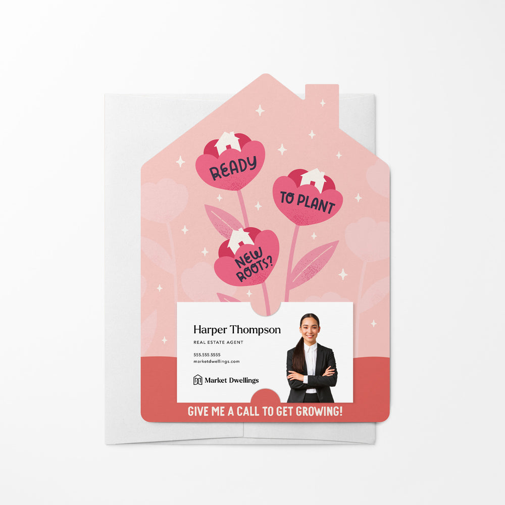 Ready To Plant New Roots? | Spring | Real Estate Mailers with Envelopes Mailer Market Dwellings BLUSH 10