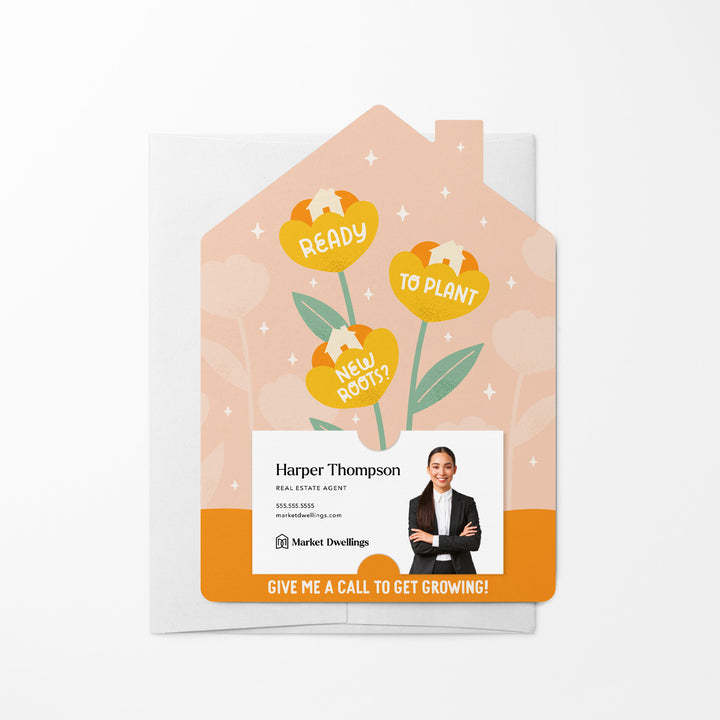 Set of Ready To Plant New Roots? | Spring Mailers | Envelopes Included | M118-M001-AB Mailer Market Dwellings BUTTERSCOTCH