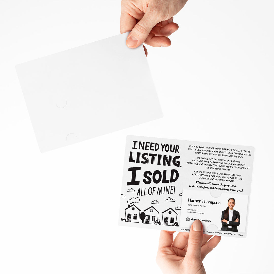 Set of I Need Your Listing, I Sold All Of Mine! | Mailers | Envelopes Included | M119-M003 Mailer Market Dwellings