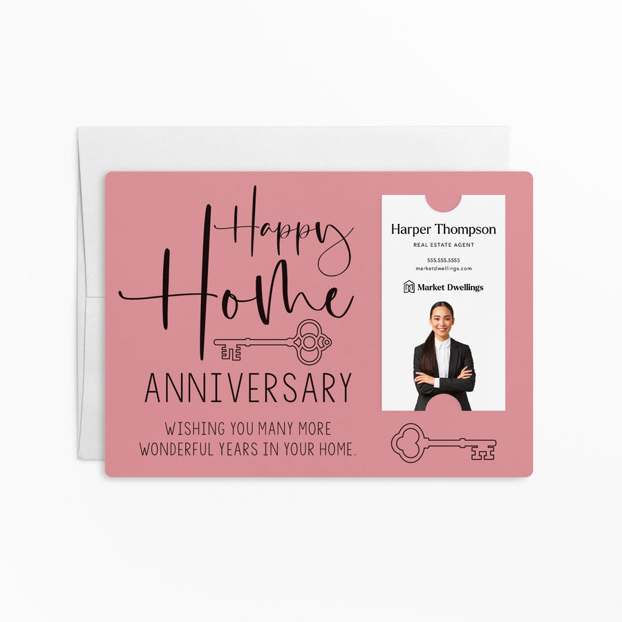 Vertical | Set of "Happy Home Anniversary" Mailer | Envelopes Included | M12-M005 Mailer Market Dwellings LIGHT PINK