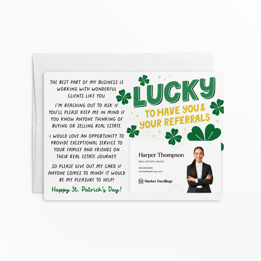 Set of Lucky To Have You & Your Referrals | St. Patrick's Day Mailers | Envelopes Included | M120-M003 Mailer Market Dwellings