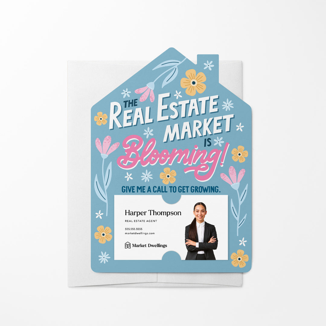 Set of The Real Estate Market Is Blooming! | Spring Mailers | Envelopes Included | M120-M001 Mailer Market Dwellings