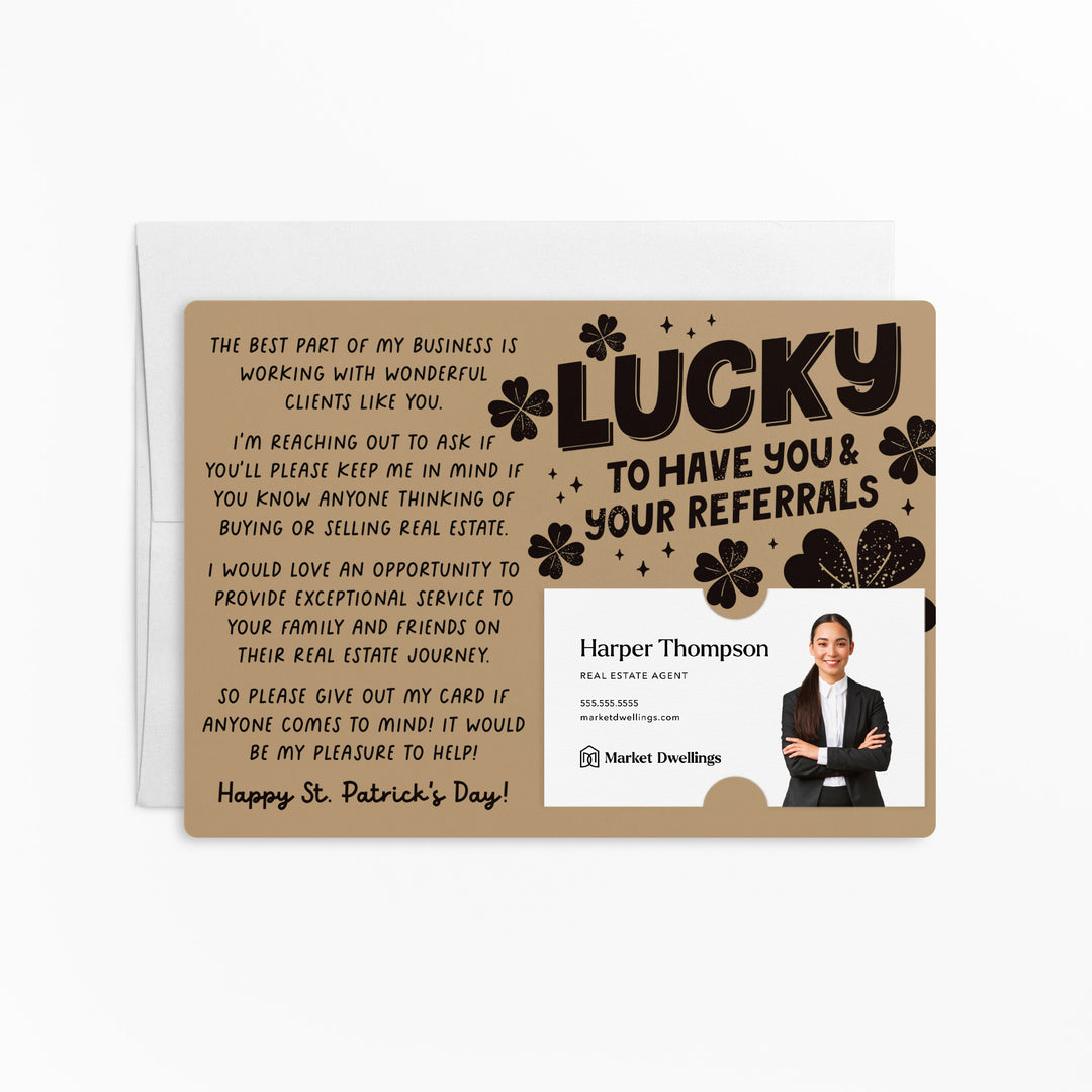 Set of Lucky To Have You & Your Referrals | St. Patrick's Day Mailers | Envelopes Included | M121-M003 Mailer Market Dwellings KRAFT