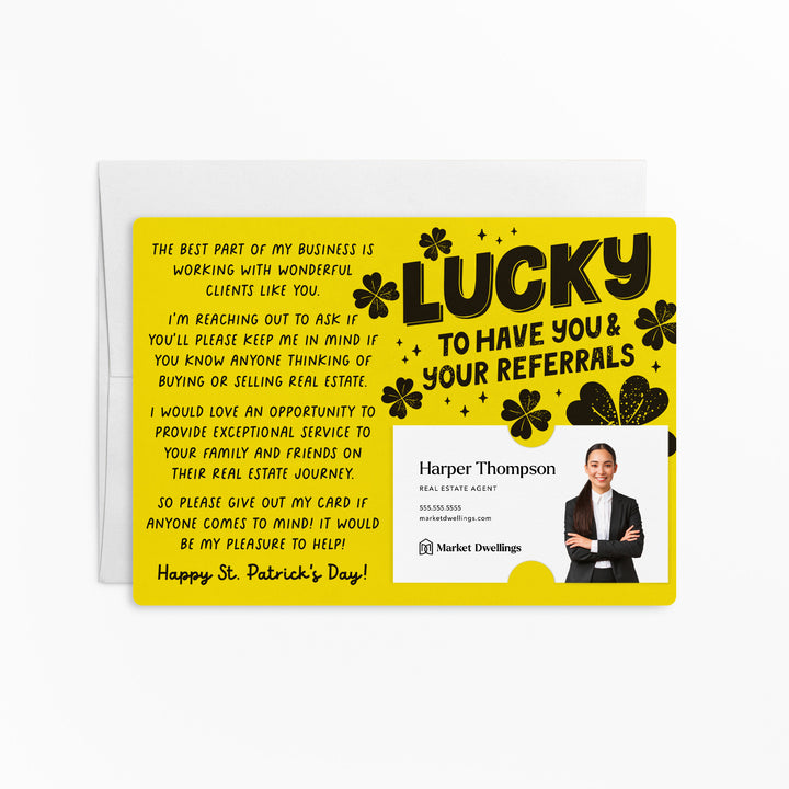 Set of Lucky To Have You & Your Referrals | St. Patrick's Day Mailers | Envelopes Included | M121-M003 Mailer Market Dwellings LEMON